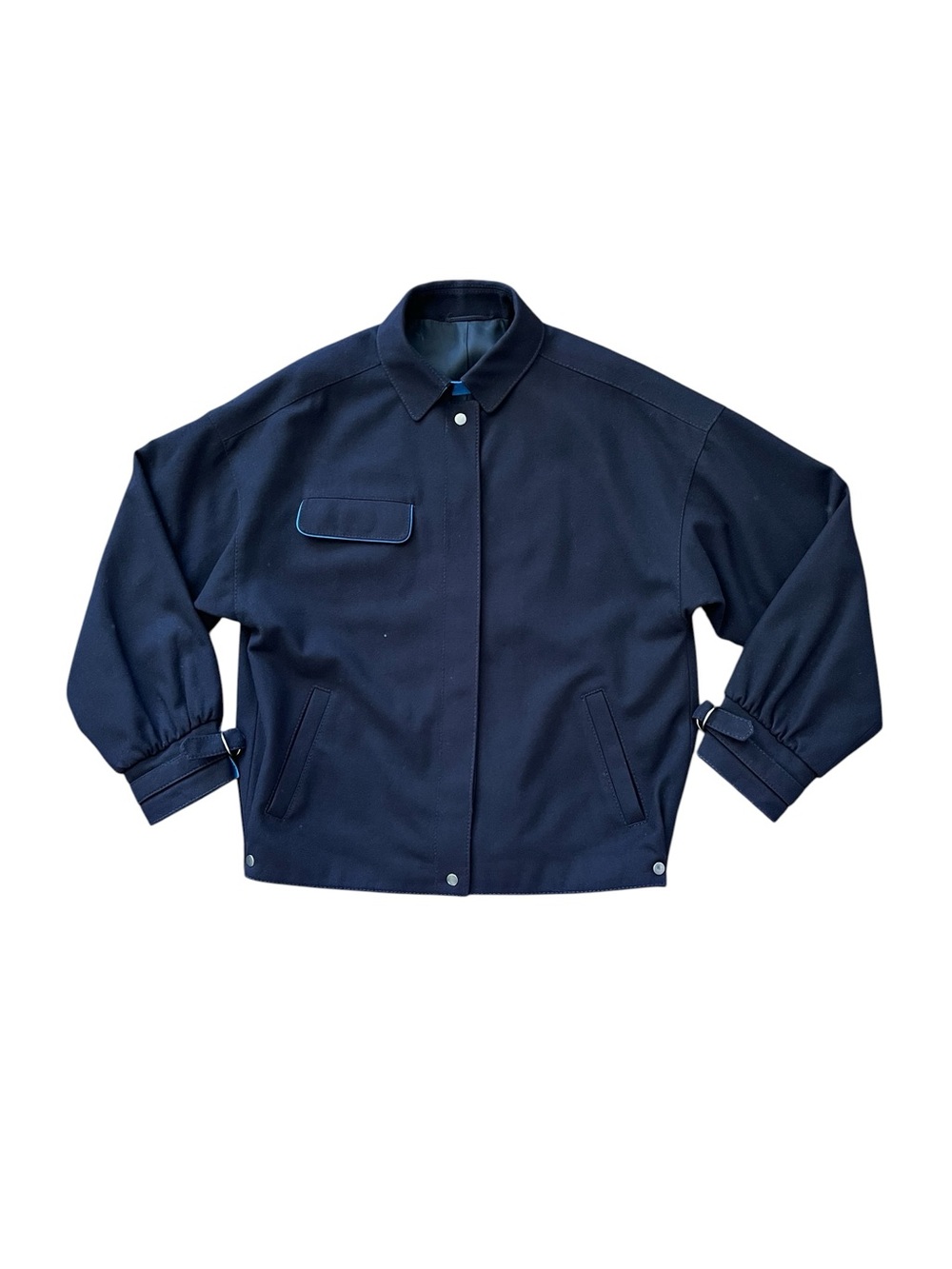 Vintage 80’s / 90’s Valmeline Sportiv Navy Wool Blend Blouson / Bomber Jacket